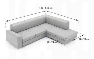 Ga.i.Co dīvāna pārvalks dīvānam ar labo otomānu bez sāniem 400 - 540 cm цена и информация | Чехлы для мебели | 220.lv