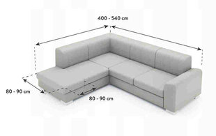 Ga.i.Co dīvāns ar kreiso pufu bez sānu pārvalka cena un informācija | Mēbeļu pārvalki | 220.lv