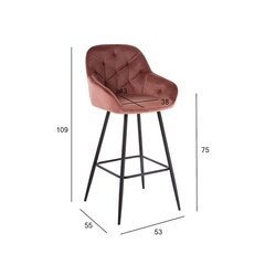 Bāra krēsls Brita, rozā cena un informācija | Virtuves un ēdamistabas krēsli | 220.lv