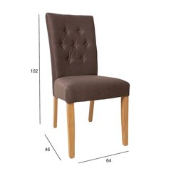 Комплект из 2 обеденных стульев QUEEN 64x46xH102см, коричневый цена и информация | Стулья для кухни и столовой | 220.lv