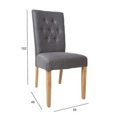 Комплект из 2 обеденных стульев QUEEN 64x46xH102см, серый цена и информация | Стулья для кухни и столовой | 220.lv