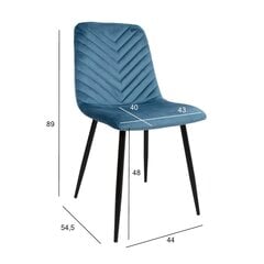 Комплект из 2 стульев BRIE, синий бархат цена и информация | Стулья для кухни и столовой | 220.lv