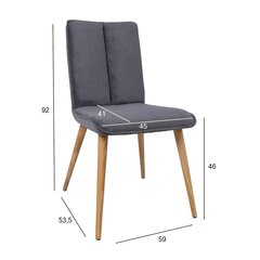 Комплект из 2 обеденных стульев NOVA 59x53,5xH92см, темно-серый цена и информация | Стулья для кухни и столовой | 220.lv