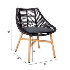 Комплект из 4 садовых стульев Helsinki 64x65xH84см, черный цена и информация | Садовые стулья, кресла, пуфы | 220.lv
