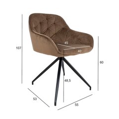 Комплект из 2 стульев BRIT, оливково-зеленый бархат цена и информация | Стулья для кухни и столовой | 220.lv