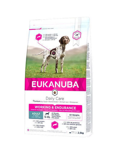 Eukanuba aktīviem suņiem, 2.5 kg cena un informācija | Sausā barība suņiem | 220.lv
