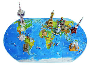 3D puzle Pasaules karte, 136 d. cena un informācija | Puzles, 3D puzles | 220.lv