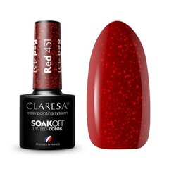 Стойкий гибридный гель лак для ногтей CLARESA RED 431, 5 г цена и информация | Лаки для ногтей, укрепители | 220.lv