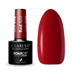 Стойкий гибридный гель лак для ногтей CLARESA RED 420, 5 г цена и информация | Лаки для ногтей, укрепители | 220.lv