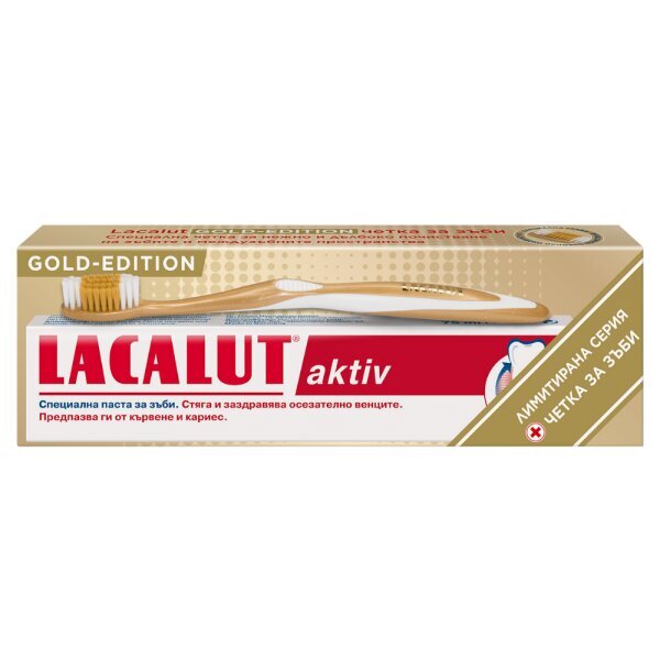 Zobu pasta Lacalut Gold Edition Aktiv, 75ml + zobu birste цена и информация | Zobu pastas, birstes | 220.lv