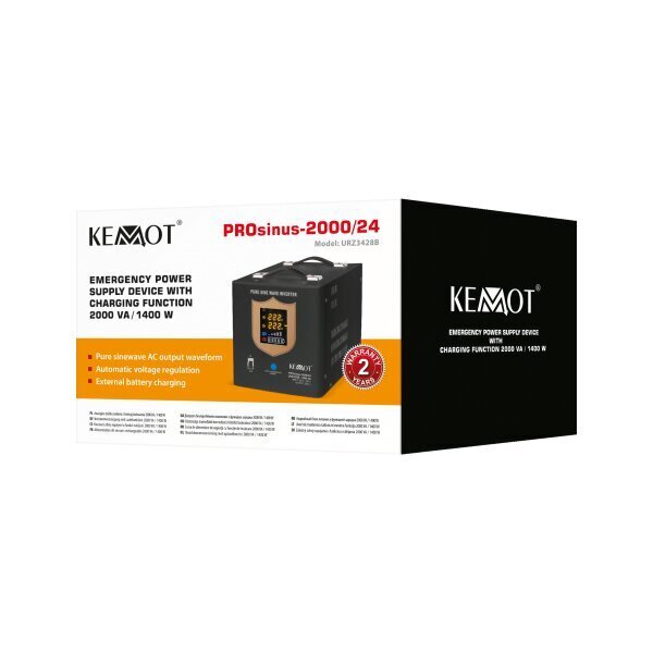 Kemot PROsinus 24V 230V 2000VA/1400W цена и информация | UPS- Nepārtrauktās barošanas bloki | 220.lv