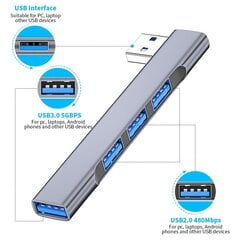 USB-C многофункциональная HUB-станция, 4 в 1 цена и информация | Адаптеры и USB разветвители | 220.lv
