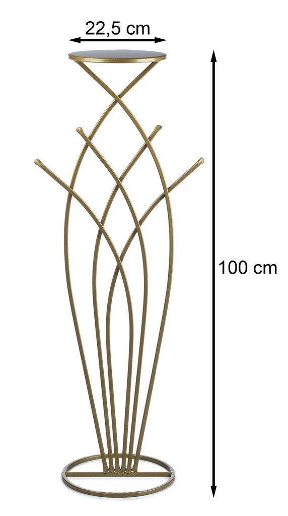 Puķu statīvs, zeltains, 100 cm cena un informācija | Ziedu statīvi, puķu podu turētāji | 220.lv