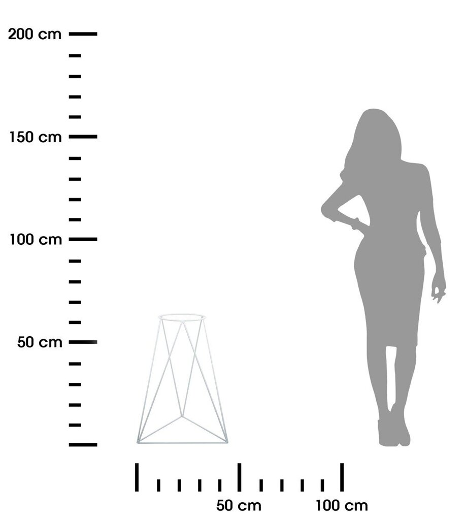 Puķu statīvs, balts, 60 cm cena un informācija | Ziedu statīvi, puķu podu turētāji | 220.lv