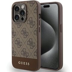 Guess GUHCP15LG4GLBR iPhone 15 Pro 6.1" brązowy|brown hardcase 4G Stripe Collection цена и информация | Чехлы для телефонов | 220.lv