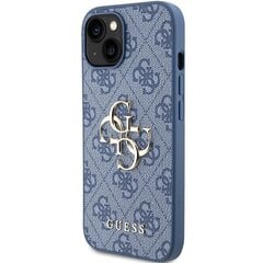 Guess GUHCP15S4GMGBL iPhone 15 | 14 | 13 6.1" niebieski|blue hardcase 4G Big Metal Logo цена и информация | Чехлы для телефонов | 220.lv