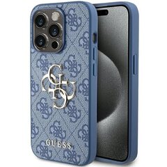 Guess GUHCP15X4GMGBL iPhone 15 Pro Max 6.7" niebieski|blue hardcase 4G Big Metal Logo цена и информация | Чехлы для телефонов | 220.lv