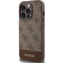 Guess GUHCP15XG4GLBR iPhone 15 Pro Max 6.7" brązowy|brown hardcase 4G Stripe Collection цена и информация | Чехлы для телефонов | 220.lv