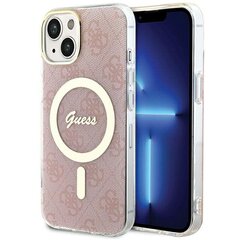 Guess GUHMP15SH4STP iPhone 15 | 14 | 13 6.1" różowy|pink hardcase IML 4G MagSafe цена и информация | Чехлы для телефонов | 220.lv