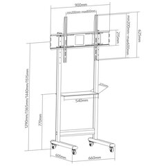 Techly ICA-TR74, 50-90" цена и информация | Кронштейны и крепления для телевизоров | 220.lv