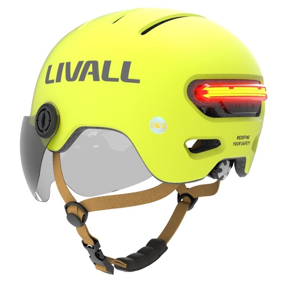 Ķivere Smart Livall L23, dzeltena cena un informācija | Ķiveres | 220.lv