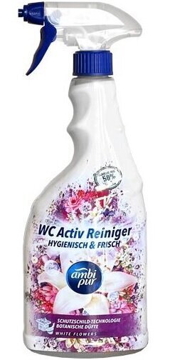 Ambi Pur izsmidzināms WC tīrītājs White Flowers, 750 ml cena un informācija | Tīrīšanas līdzekļi | 220.lv