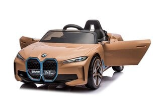 Vienvietīgs bērnu elektromobilis Bmw i4, brūns cena un informācija | Bērnu elektroauto | 220.lv