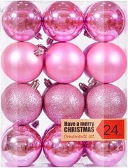 Ziemassvētku bumbiņu komplekts Y-Kinz, 24 gab. cena un informācija | Eglīšu rotājumi | 220.lv