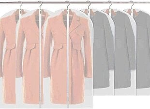 DoGeek caurspīdīgi pārvalki apģērbam, 6 gab. cena un informācija | Pakaramie un apģērbu maisi | 220.lv