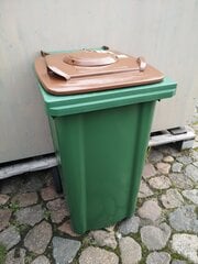 Atkritumu konteiners ar mikrobioloģisko filtru, 24 L, zaļš ar brūnu vāku cena un informācija | Komposta kastes un āra konteineri | 220.lv