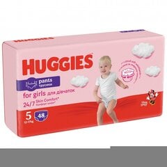 Штаны подгузники девушки Huggies 5 (12-17 кг) мега, 48 ПК, 2 набора упаковки цена и информация | Huggies Для ухода за младенцем | 220.lv
