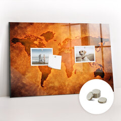 Magnētiskais dēlis Liela Pasaules Karte, 90x60 cena un informācija | Kancelejas preces | 220.lv