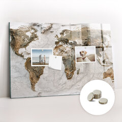 Magnētiskais dēlis Pasaules Karte, 60x40 cm cena un informācija | Kancelejas preces | 220.lv