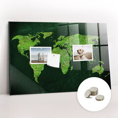 Magnētiskais dēlis Pasaules Karte, 60x40 cm cena un informācija | Kancelejas preces | 220.lv