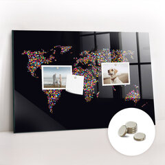 Magnētiskais dēlis Pasaules Karte No Punktiem, 60x40 cm цена и информация | Канцелярия | 220.lv
