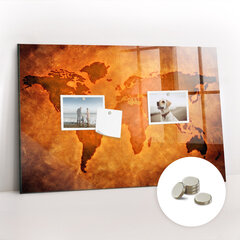 Magnētiskais dēlis Liela Pasaules Karte, 60x40 cm cena un informācija | Kancelejas preces | 220.lv