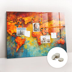 Magnētiskais dēlis Dekoratīvā Pasaules Karte, 120x60 cena un informācija | Kancelejas preces | 220.lv