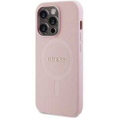 Guess GUHMP14LPSAHMCP iPhone 14 Pro 6,1" różowy|pink hardcase Saffiano MagSafe цена и информация | Чехлы для телефонов | 220.lv