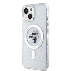 Karl Lagerfeld KLHMP15SHGKCNOT iPhone 15 6.1" transparent hardcase Karl&Choupette Glitter MagSafe цена и информация | Чехлы для телефонов | 220.lv
