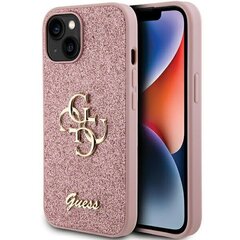 Guess GUHCP15MHG4SGP iPhone 15 Plus 6.7" różowy|pink hardcase Glitter Script Big 4G цена и информация | Чехлы для телефонов | 220.lv