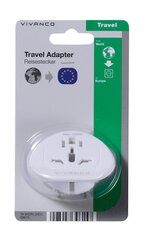 Vivanco ceļojumu adapteris World EU, 39615 cena un informācija | Elektrības slēdži, rozetes | 220.lv