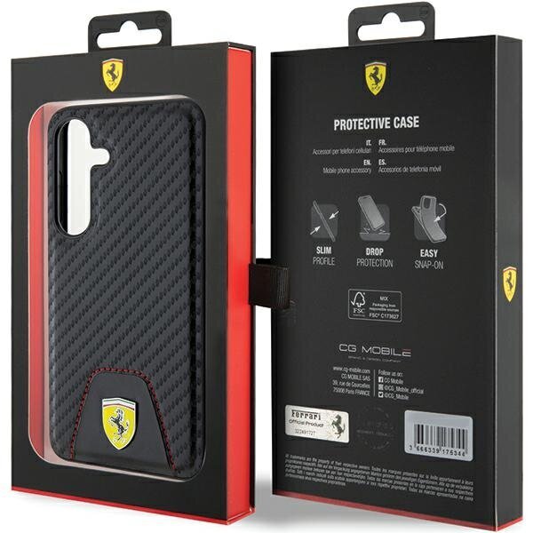 Ferrari Carbon Stitched Bottom cena un informācija | Telefonu vāciņi, maciņi | 220.lv