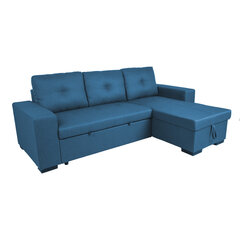 Угловой диван-кровать CARITA темно-синий цена и информация | Угловые диваны | 220.lv