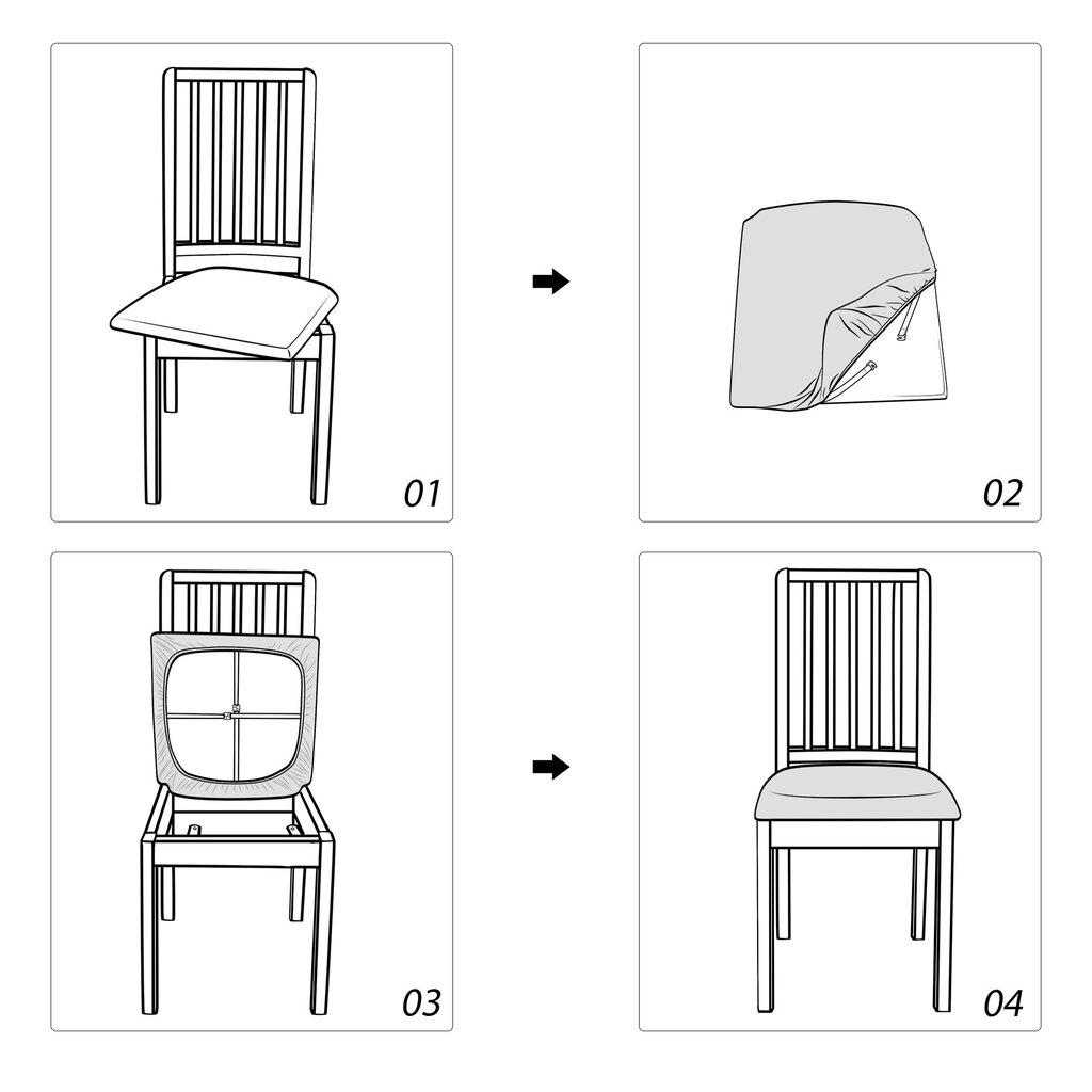 Krēsla pārvalks Pu, 35-54 cm cena un informācija | Mēbeļu pārvalki | 220.lv