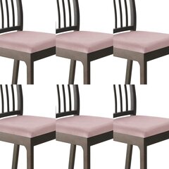 Гибкие чехлы для сидений стульев велюровые бежевые 6 шт. цена и информация | Чехлы для мебели | 220.lv