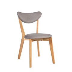 Комплект из 2 стульев JONNA 48,5x51,5x78,5см, сиденье покрыто серым текстилем, ножки и рама: каучуковое дерево, цвет: натуральный цена и информация | Стулья для кухни и столовой | 220.lv