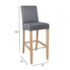 Комплект из 2 барных стульев Boston 53x40xH108см, серый цена и информация | Стулья для кухни и столовой | 220.lv