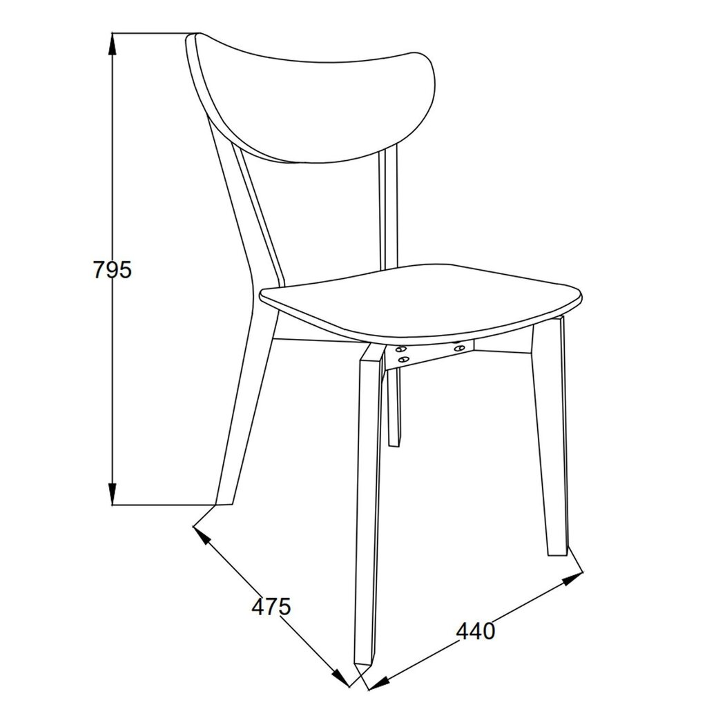 Krēsls Roxby brūns, 2 gab. cena un informācija | Virtuves un ēdamistabas krēsli | 220.lv