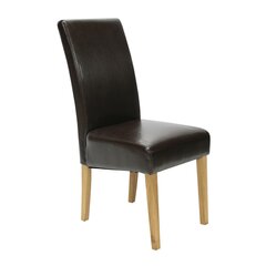 Комплект из 2 стульев Tiffany 45x63xH49/104cм, сиденье и спинка: комбинированная кожа, цвет: тёмно-коричневый цена и информация | Стулья для кухни и столовой | 220.lv