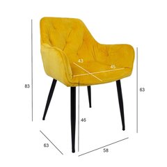 Комплект из 2 стульев BRITA, желтый бархат цена и информация | Стулья для кухни и столовой | 220.lv